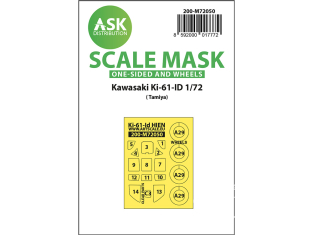 ASK Art Scale Kit Mask M72050 Kawasaki Ki-61-ID Tamiya Recto et roues 1/72