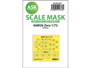 ASK Art Scale Kit Mask M72051 A6M2b Zero Tamiya Recto et roues 1/72