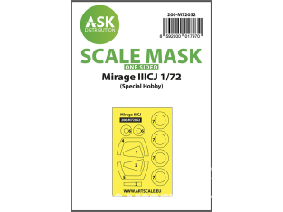 ASK Art Scale Kit Mask M72052 Mirage IIICJ Special Hobby Recto 1/72