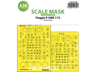 ASK Art Scale Kit Mask M72056 Piaggio P.108B Special Hobby Recto Verso 1/72