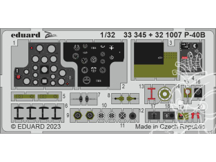 Eduard photodécoupe avion 33345 Zoom amélioration P-40B Great Wall Hobby 1/32