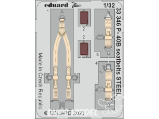 Eduard photodécoupe avion 33346 Harnais métal P-40B Great Wall Hobby 1/32