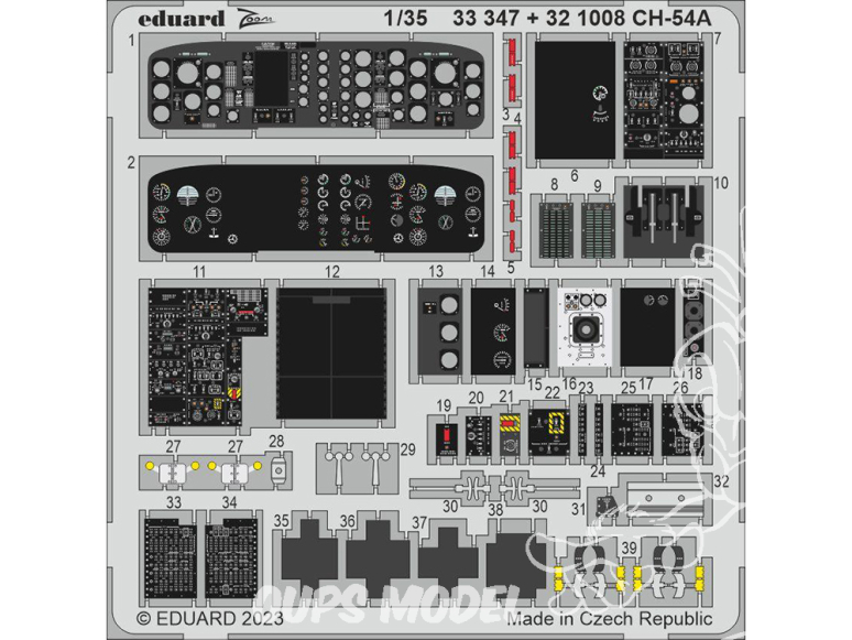 Eduard photodécoupe hélicoptére 321008 Amélioration CH-54A Icm 1/35