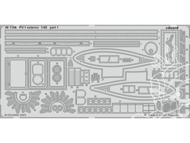 EDUARD photodecoupe avion 481106 Extérieur PV-1 Academy 1/48