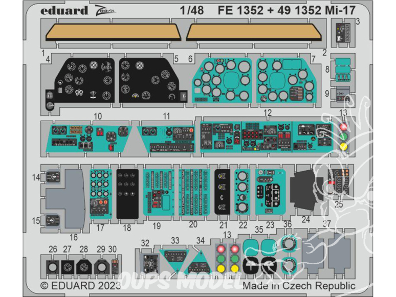 EDUARD photodecoupe hélicoptère 491352 Amélioration Mi-17 AMK 1/48