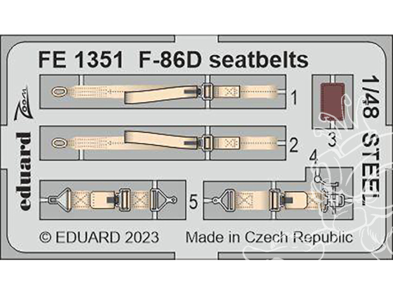EDUARD photodecoupe avion FE1351 Harnais métal F-86D Revell 1/48