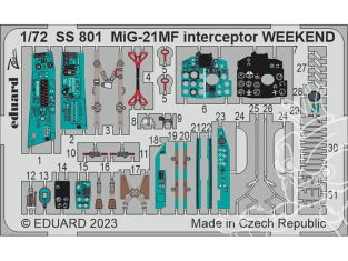 Eduard photodecoupe avion SS801 Zoom amélioration MiG-21MF Interceptor WeekEnd Eduard 1/72