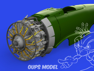 Eduard kit d'amelioration avion brassin Print 648852 Moteur A6M2-N Rufe Eduard 1/48