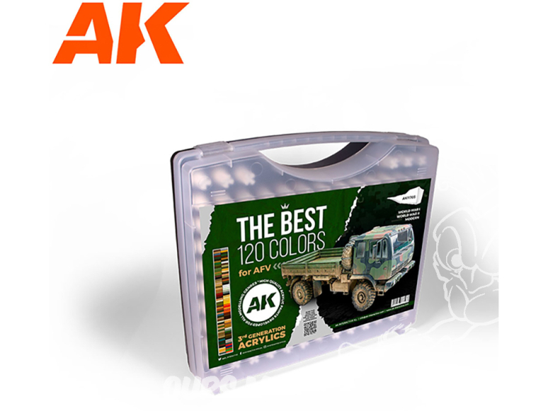 Ak interactive peinture acrylique 3G Set AK11707 LES 120 MEILLEURES COULEURS POUR VEHICULES MILITAIRE