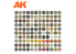 Ak interactive peinture acrylique 3G Set AK11707 LES 120 MEILLEURES COULEURS POUR VEHICULES MILITAIRE