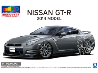 Aoshima maquette voiture 62449 Nissan R35 GT-R 2014 - Pré-peint Dark Metal Gray 1/24