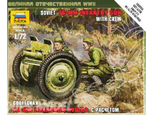 Zvezda maquette plastique 6145 Canon sovietique 76mm avec 2 servants 1/72