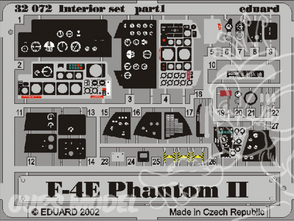 EDUARD photodecoupe avion 32503 Interieur F-4E 1/32