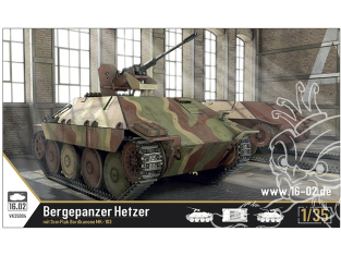 16.02 maquette militaire VK35004 Bergepanzer Hetzer mit 3cm Flak Bordkanone MK-103 1/35