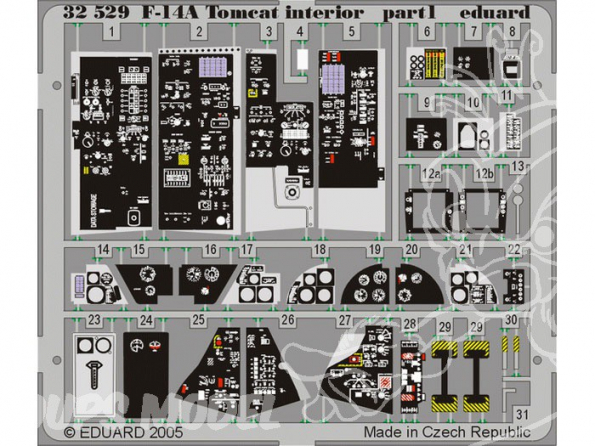 EDUARD photodecoupe avion 32529 Interieur F-14A 1/32