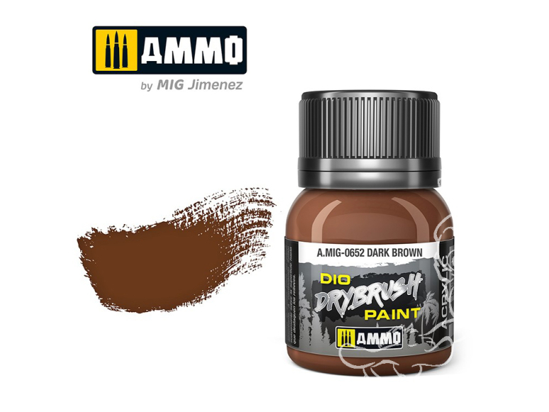 MIG peinture acrylique Drybrush 652 Brun foncé 40ml