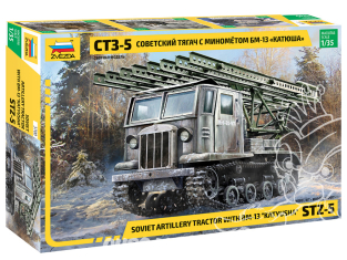 Zvezda maquette plastique 3700 Tracteur soviétique STZ-5 avec mortier BM-13 "Katyusha" 1/35