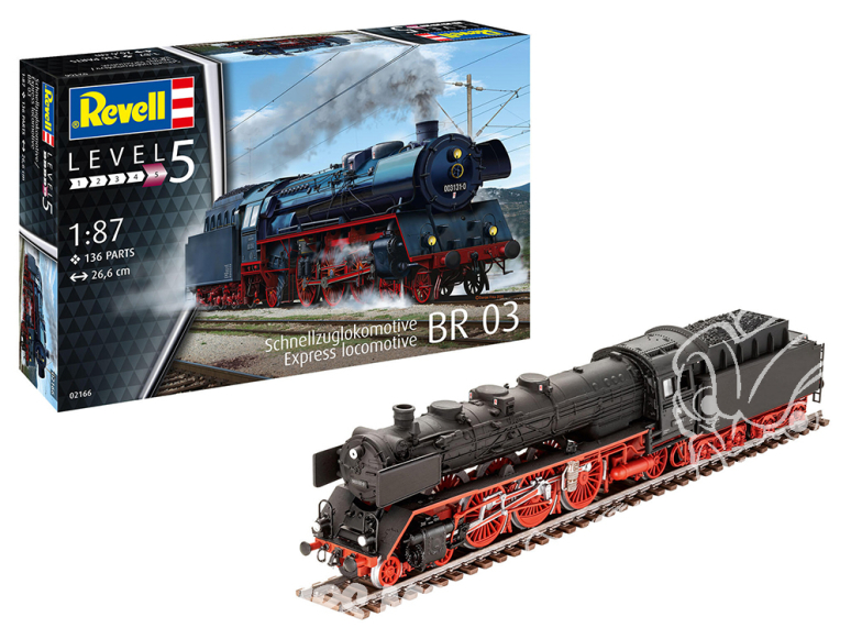 Revell maquette locomotive 02166 Locomotive pour trains rapides BR03 avec tender 1/87