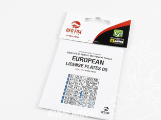 Red Fox Studio Plaque immatriculation voiture 3D RFSQS-24018 Plaques Européennes Vol.05 1/24