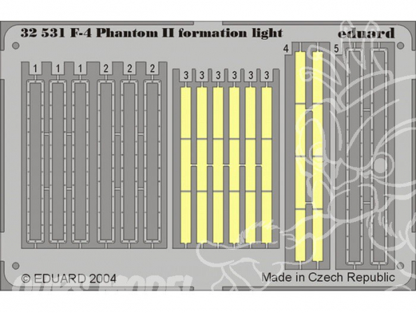 EDUARD photodecoupe avion 32531 Lumieres de formation F-4 Phantom II 1/32