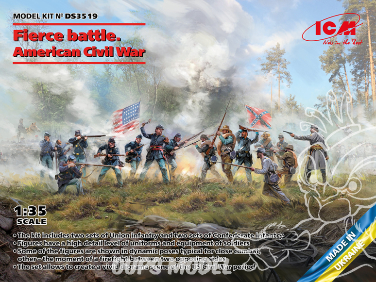 Icm maquette militaire DS3519 Bataille féroce guerre civile américaine 1/35