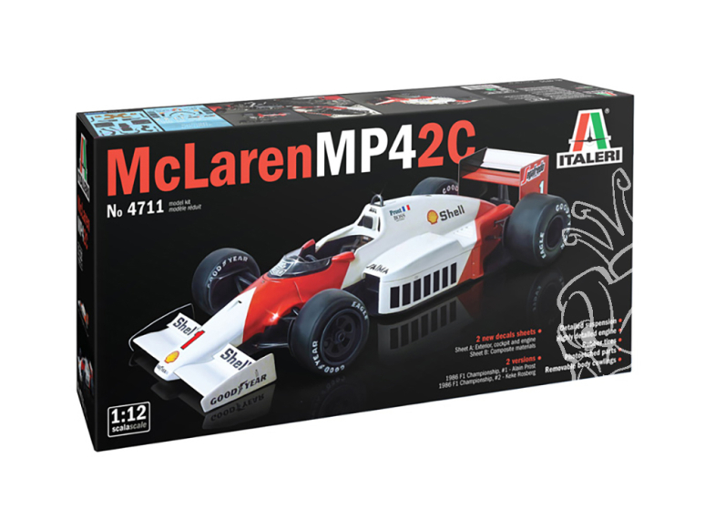 Italeri maquette voiture 4711 McLaren MP4/2C Prost-Rosberg 1/12