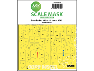 ASK Art Scale Kit Mask M32043 Dornier Do 335A-10 Biplace Hk Models Recto Verso 1/32