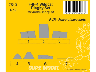 Cmk kit resine 7513 F4F-4 Wildcat Canot pour kits Arma Hobby 1/72