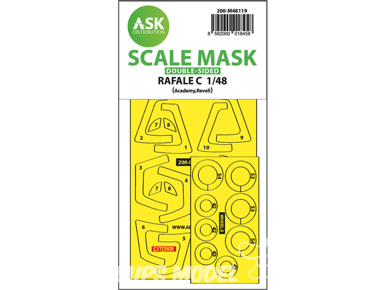 ASK Art Scale Kit Mask M48119 Rafale C Academy / Revell Recto Verso 1/48