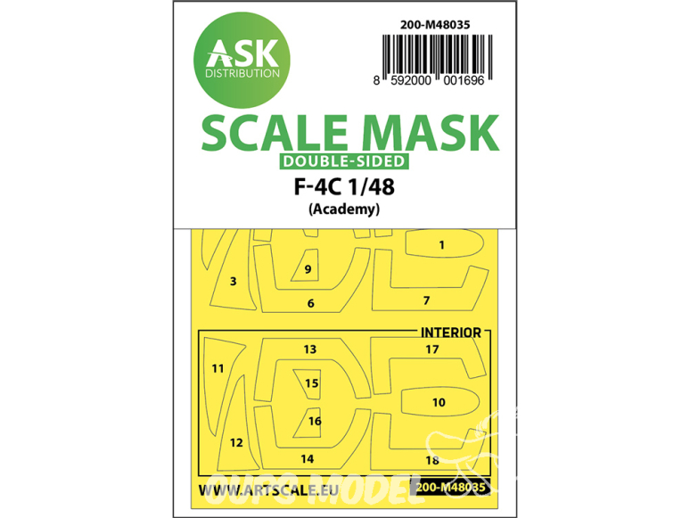 ASK Art Scale Kit Mask M48035 F-4C Academy Recto Verso 1/48