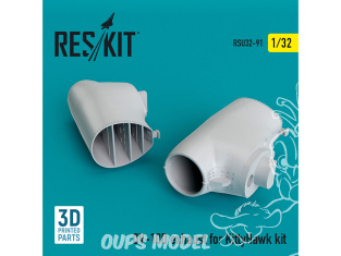 ResKit kit d'amelioration avion RSU32-0091 Échappement OV-10D "Bronco" pour kit Kitty Hawk (Impression 3D) 1/32