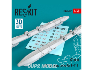 ResKit kit armement Avion RS48-0337 Porte-bombes BRU-3A pour F-111 (2 pièces) (Impression 3D) 1/48
