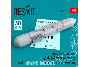 ResKit kit armement Avion RS48-0401 Module de liaison de données pour AGM-142 Popeye (F-15, F-16, F-4, Mirage 2000, F-111) 1/48