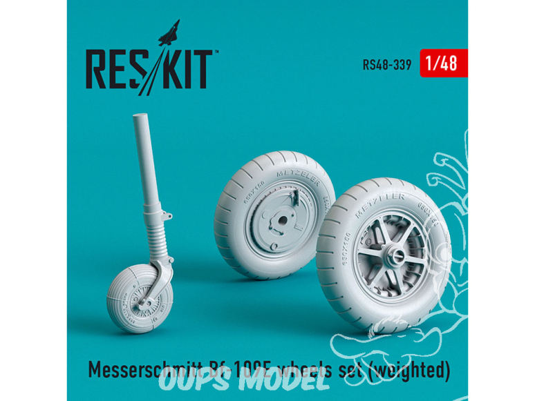 ResKit kit d'amelioration avion RS48-0339 Jeu de roues lestées pour un Bf-109E pour kit Monogram, Dragon, Eduard, Tamiya 1/48