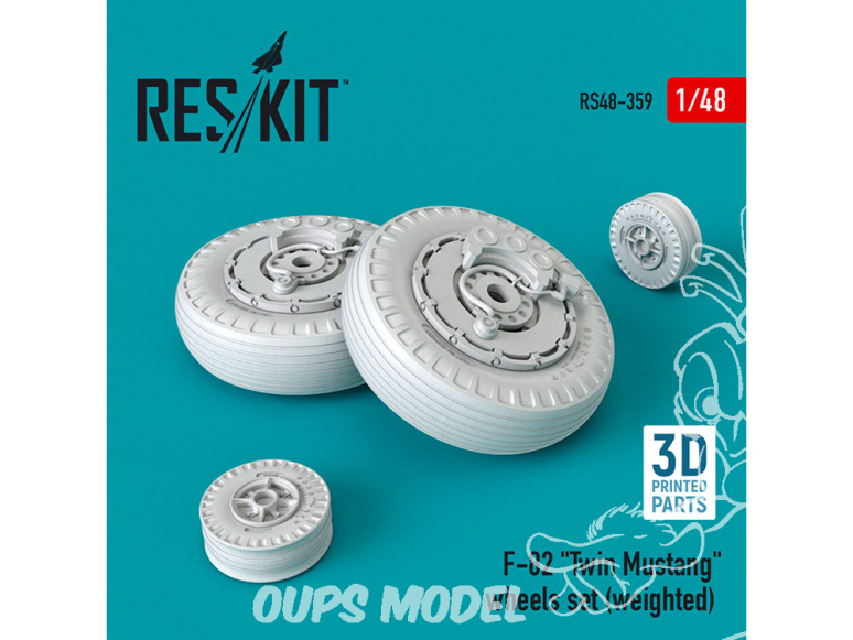 ResKit kit d'amelioration avion RS48-0359 Jeu de roues lestées pour un F-82 "Twin Mustang" 1/48