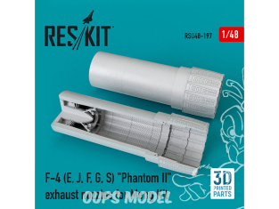 ResKit kit d'amelioration Avion RSU48-0197 Buses d'échappement F-4 (E,J,F,G,S) "Phantom II" pour kit Meng 1/48