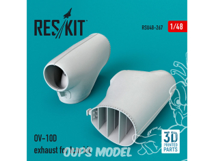 ResKit kit d'amelioration Avion RSU48-0267 Pot d'échappement Bf-109E (E1,E4,E7) pour kit Eduard (Impression 3D) 1/48