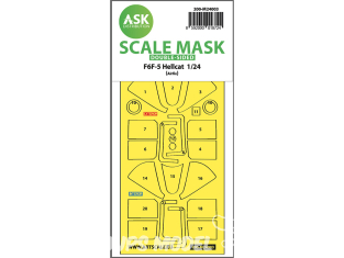 ASK Art Scale Kit Mask M24003 F6F-5 Hellcat Airfix Recto Verso 1/24