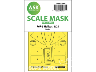 ASK Art Scale Kit Mask M24004 F6F-5 Hellcat Airfix Recto 1/24