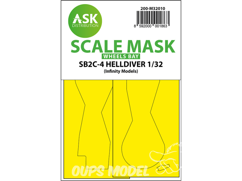 ASK Art Scale Kit Mask M32010 SB2C-4 Helldiver Infinity Models Baies de roues 1/32
