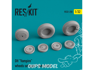 ResKit kit d'amelioration avion RS32-0250 Jeu de roues DH "Vampire" type 2 (lesté) 1/32