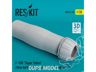 ResKit kit d'amelioration avion RSU32-0078 F-100 "Super Sabre" tuyère d'échappement précoce fermée pour kit Trumpeter 1/32