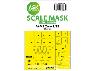 ASK Art Scale Kit Mask M32015 A6M5 Zero Tamiya Recto Verso 1/32
