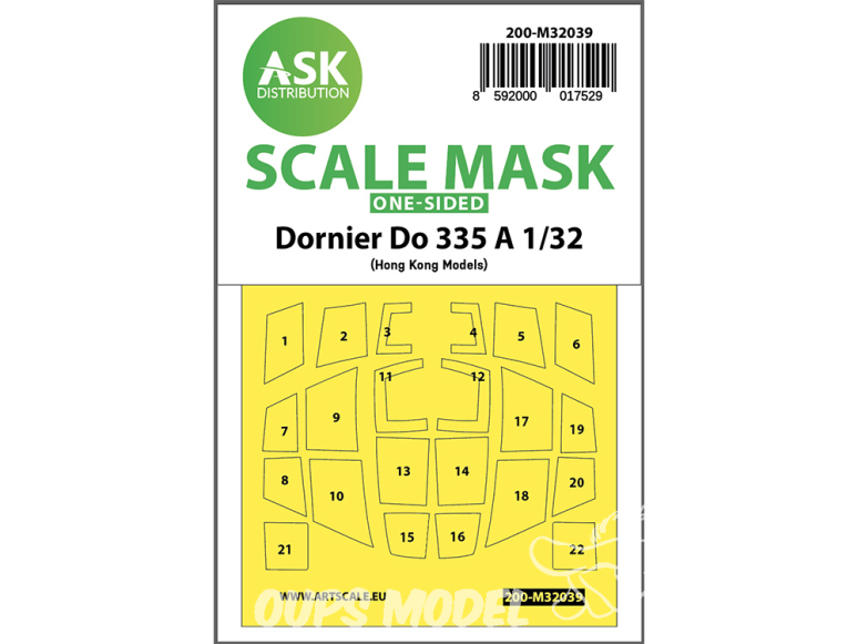 ASK Art Scale Kit Mask M32039 Dornier Do 335 A Hk Models Recto 1/32
