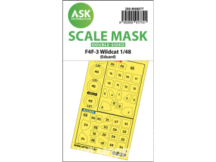 ASK Art Scale Kit Mask M48077 F4F-3 Wildcat Eduard Recto Verso 1/48