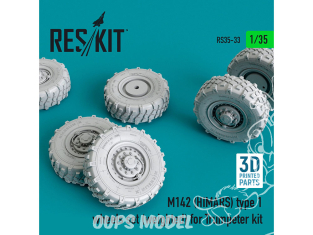 ResKit kit d'amelioration militaire RS35-0033 Jeu de roues M142 (HIMARS) type 1 (lestées) pour kit Trumpeter 1/35