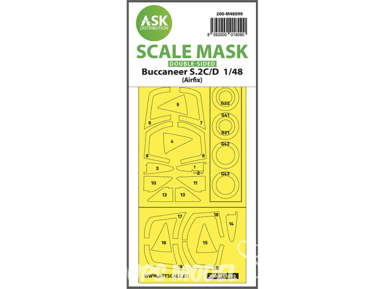 ASK Art Scale Kit Mask M48099 Buccaneer S.2C/D Airfix Recto Verso 1/48