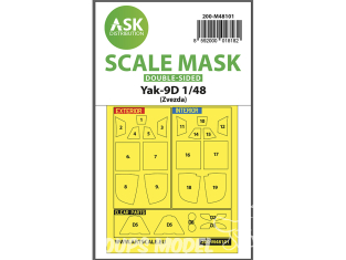 ASK Art Scale Kit Mask M48101 Yak-9D Zvezda Recto Verso 1/48