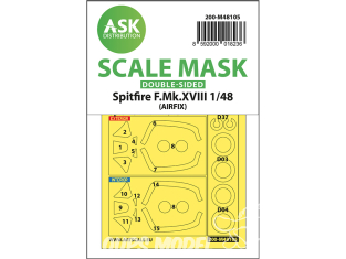 ASK Art Scale Kit Mask M48105 Spitfire Mk.XIII Airfix Recto Verso 1/48