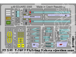 EDUARD photodecoupe avion 32546 Siege ejectable F-16CJ Fighting Falcon 1/32